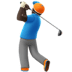 🏌🏿‍♂️ man golfing: dark skin tone display on Apple